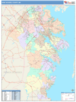 Anne Arundel Wall Map Color Cast Style